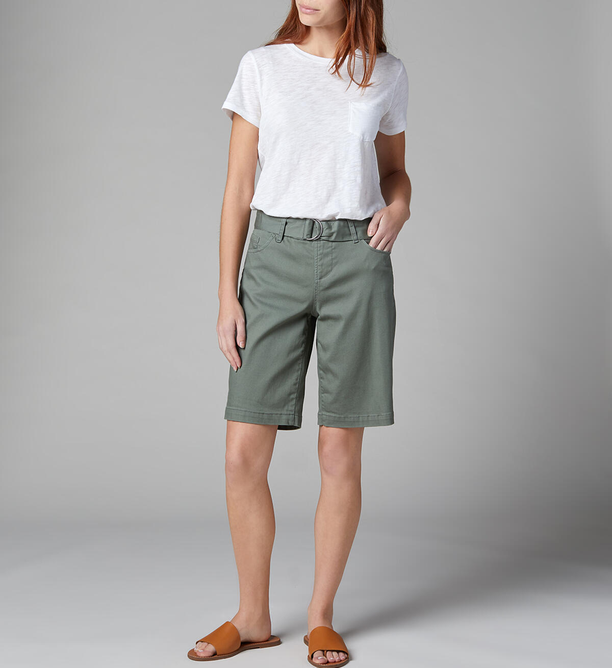 Thelma Mid Rise Bermuda Shorts with Belt Petite, , hi-res image number 2